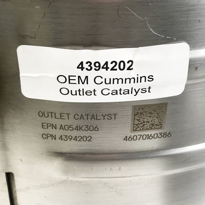 NEW OEM "TAKE-OFF" CUMMINS OUTLET CATALYST (4394202)