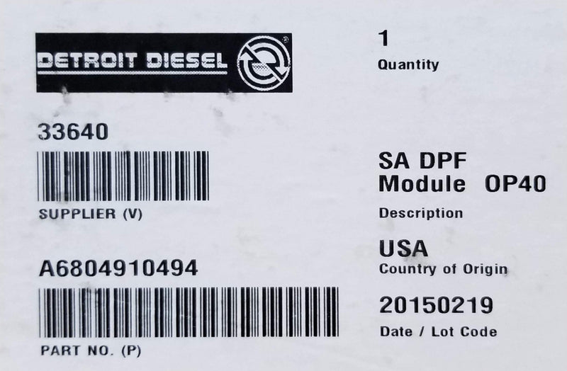 DETROIT DIESEL OEM DPF (A6804910494)